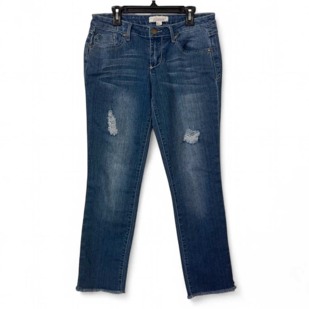 Forever 21 "2.1 Denim" Distressed Straight Leg Jeans, Size 27